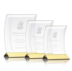 Dominga Gold Rectangle Crystal Award - Crystal Awards
