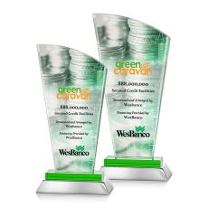 Hansen Full Color Green Peak Crystal Award - Full Color Awards