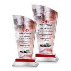 Hansen Full Color Red Peak Crystal Award - Full Color Awards