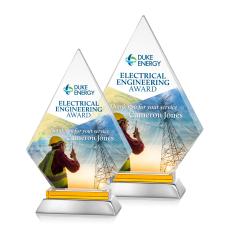 Valhalla Full Color Amber Crystal Award - Full Color Awards