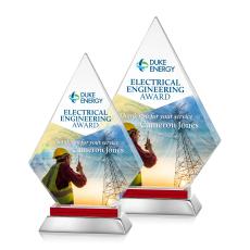 Valhalla Full Color Red Crystal Award - Full Color Awards