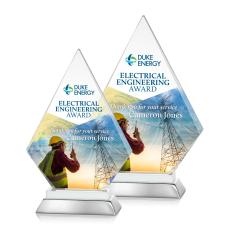 Valhalla Full Color White Crystal Award - Full Color Awards