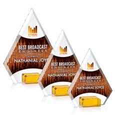 Charlotte Full Color Amber Crystal Award - Glass Awards