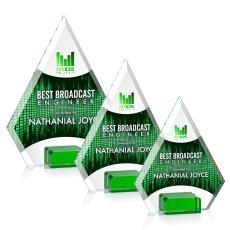 Charlotte Full Color Green Crystal Award - Glass Awards