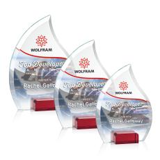 Romy Full Color Red Flame Crystal Award - Glass Awards