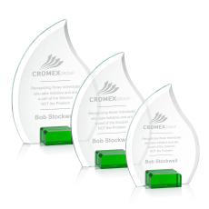 Romy Green Flame Crystal Award - Glass Awards