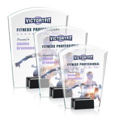 Lola Full Color Black Arch & Crescent Crystal Award - Crystal Awards