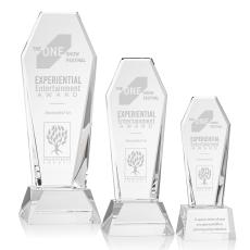 Romford Clear on Base Obelisk Crystal Award - Crystal Pillar Awards