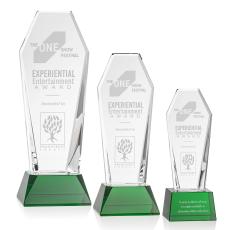 Romford Green on Base Obelisk Crystal Award - Glass Awards