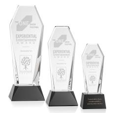 Romford Obelisk on Base- Black Crystal Award - Crystal Pillar Awards
