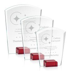 Lola Red Arch & Crescent Crystal Award - Crystal Awards