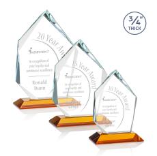Deerhurst Ice Amber Peak Crystal Award - Crystal Awards