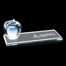 Apple Apples on Clear Base Glass Award - Crystal Awards