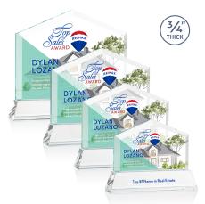 Micasa Full Color Starfire on Newhaven Arch & Crescent Crystal Award - Crystal Awards