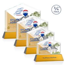 Micasa Full Color Amber on Newhaven Arch & Crescent Crystal Award - Crystal Awards