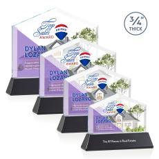 Micasa Full Color Black on Newhaven Arch & Crescent Crystal Award - Crystal Awards