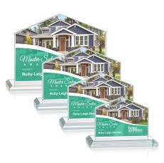 Domicile Full Color Starfire Arch & Crescent Crystal Award - Crystal Awards