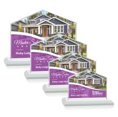 Domicile Full Color White Arch & Crescent Crystal Award - Crystal Awards