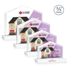 Micasa Full Color White Arch & Crescent Crystal Award - Crystal Awards