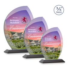 Wichita Full Color Black Flame Crystal Award - Crystal Awards