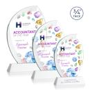 Wichita Full Color White on Newhaven Base Flame Crystal Award