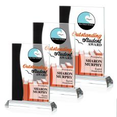 Landfield Full Color Black Rectangle Crystal Award - Crystal Awards