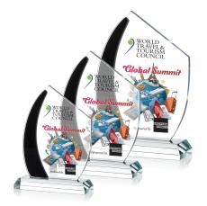 Hausner Full Color Black Peak Crystal Award - Full Color Awards