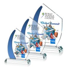 Hausner Full Color Blue Peak Crystal Award - Crystal Awards