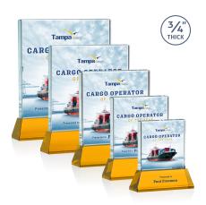 Terra Full Color Amber on Newhaven Crystal Award - Crystal Awards