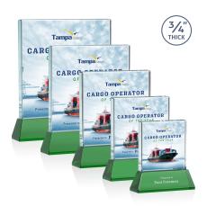 Terra Full Color Green on Newhaven Crystal Award - Crystal Awards