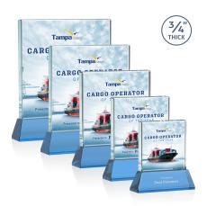 Terra Full Color Sky Blue on Newhaven Crystal Award - Crystal Awards