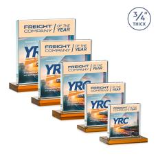 Terra Full Color Amber Crystal Award - Crystal Awards