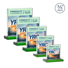 Terra Full Color Green Crystal Award - Crystal Awards