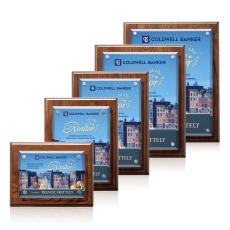 Caledon Full Color Plaque - Walnut/Silver - Full Color Awards