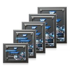 Caledon Full Color Plaque - Carbon Fibre/Silver - Full Color Awards