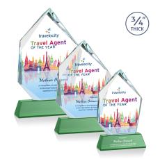 Deerhurst Ice Full Color Green on Newhaven Peak Crystal Award - Full Color Awards