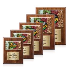 Gossamer Full Color Plaque - Walnut/Gold - Wood Plaques