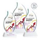 Croydon Full Color White on Newhaven Base Flame Crystal Award