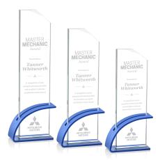 Barton Blue Rectangle Crystal Award - Crystal Awards