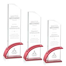 Barton Red Rectangle Crystal Award - Crystal Awards