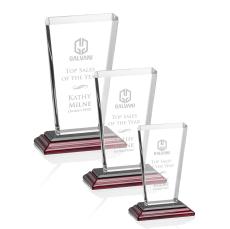 Chatham Rosewood Rectangle Crystal Award - Crystal Awards