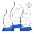 Croydon Blue on Newhaven Base Flame Crystal Award