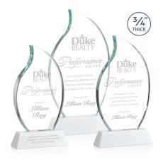 Croydon White on Newhaven Base Flame Crystal Award - Crystal Awards