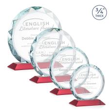 Centura Red Circle Crystal Award - Glass Awards