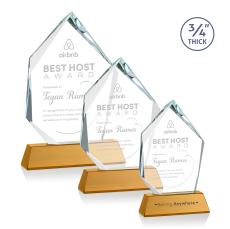Deerhurst Ice Amber on Newhaven Peak Crystal Award - Glass Awards