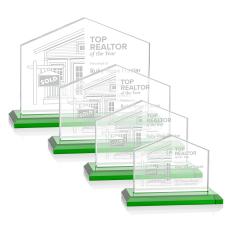 Domicile Green Arch & Crescent Crystal Award - Glass Awards