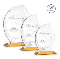 Wichita Amber Flame Crystal Award - Glass Awards