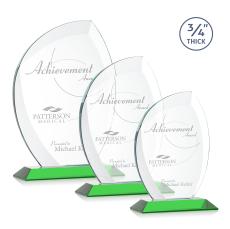 Wichita Green Flame Crystal Award - Glass Awards