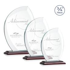 Wichita Rosewood Flame Crystal Award - Eco Friendly Awards