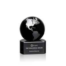 Marcana Globe Black/Silver Spheres Crystal Award - Crystal Awards